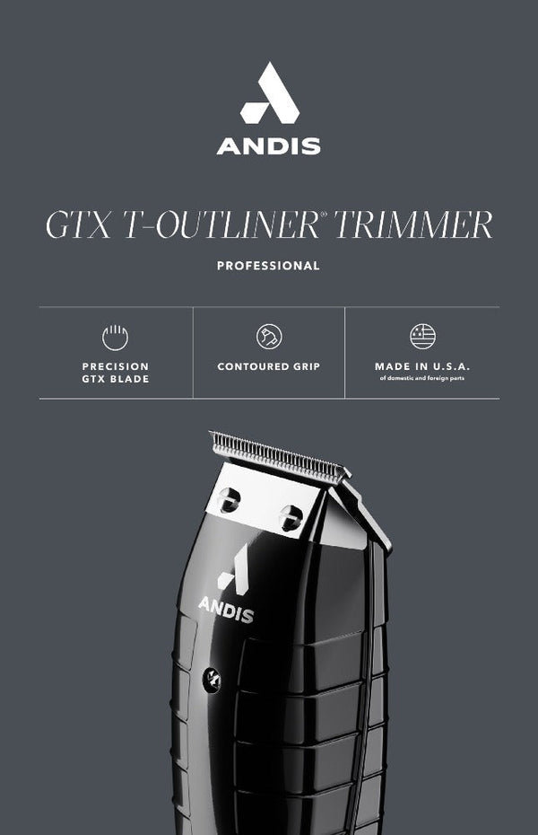 ANDIS - GTX T-OUTLINER 3-PRONG CORDED TRIMMER