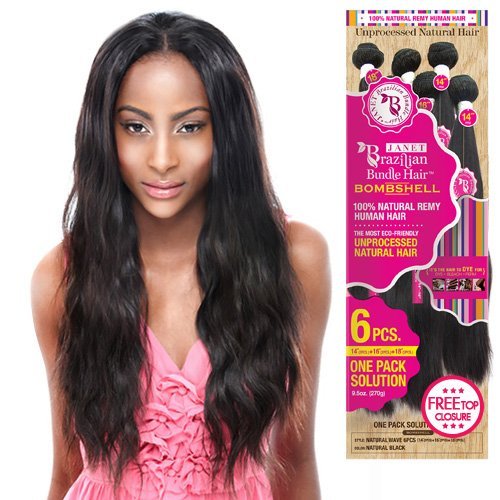 JANET - Brazilian Bundle Hair BombShell 6PCs NATURAL WAVY