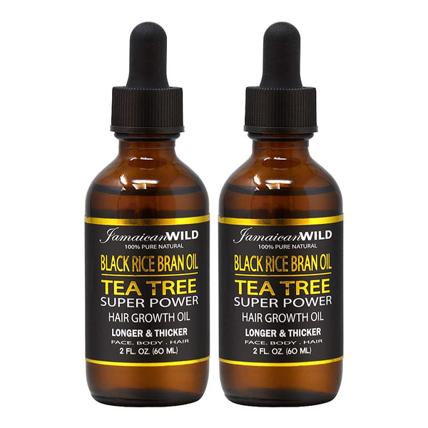 Jamaican Wild - Black Rice Bran Oil Super Power Hair Growth Oil TEA TREE