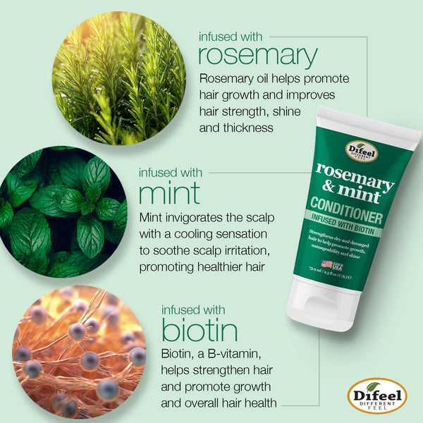 Difeel - Rosemary & Mint Infused W/ Biotin Shampoo & Conditioner