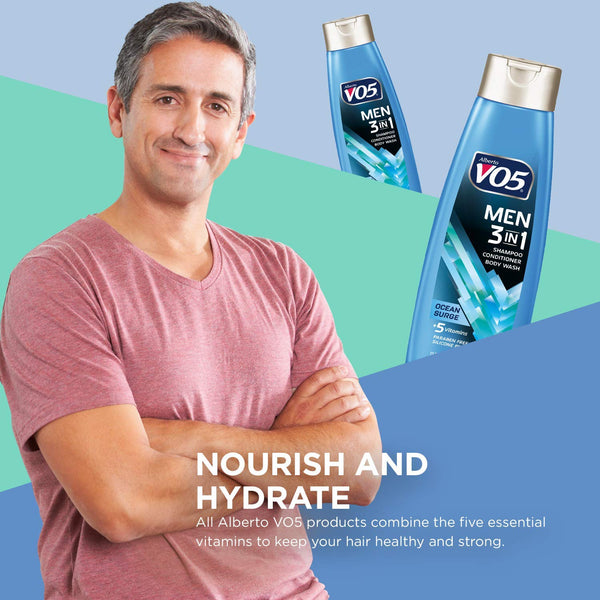 Alberto VO5 - MEN 3-IN-1 Shampoo Conditioner Body Wash OCEAN SURGE