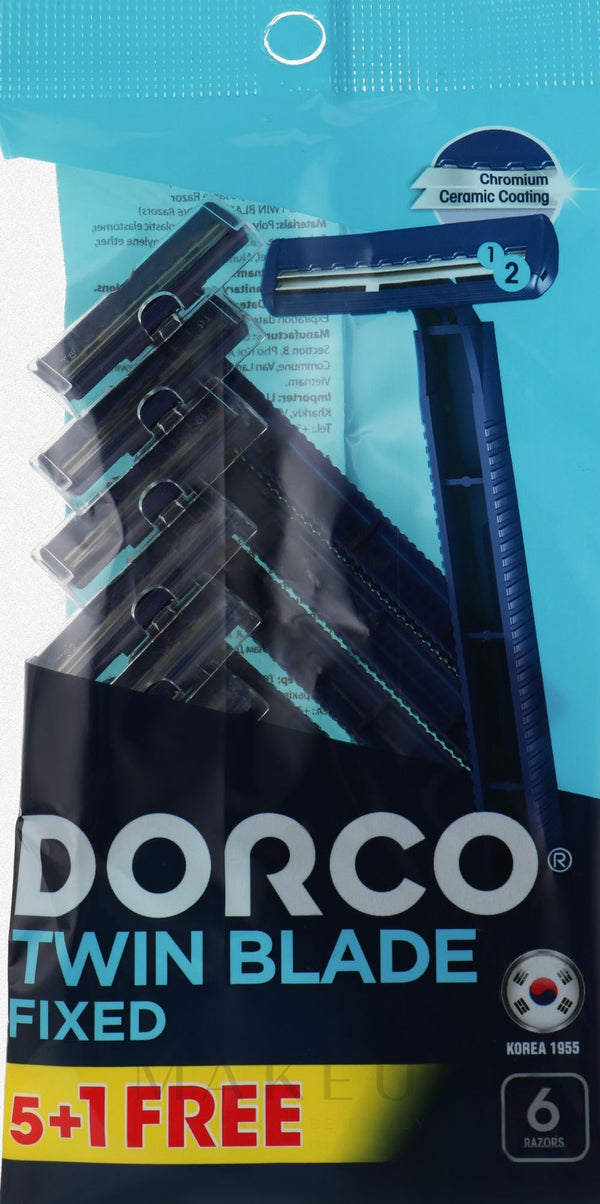 DORCO - 5 TWIN BLADE DISPOSABLE RAZORS BLUE