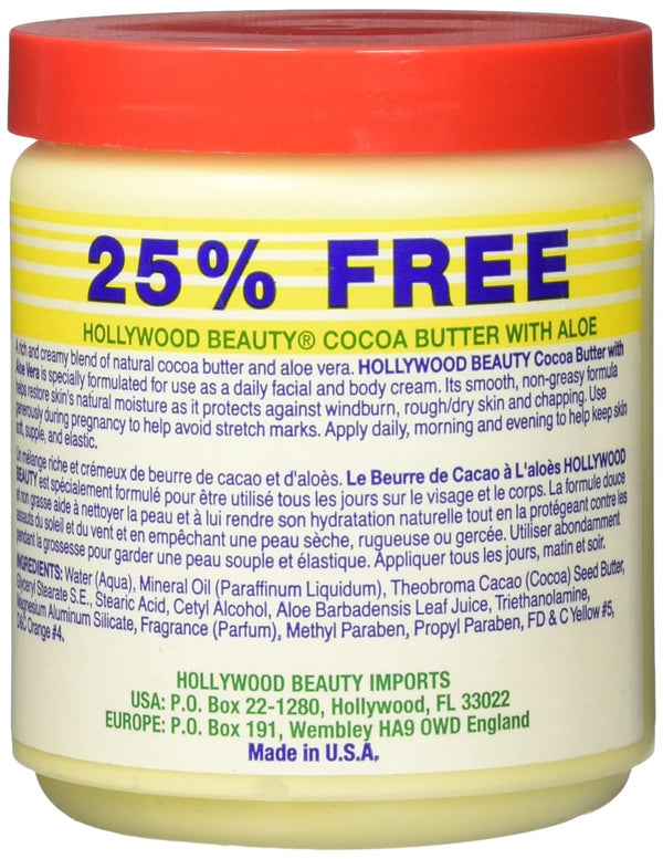 HollyWood Beauty - Cocoa Butter Skin Creme W/ Aloe Vera