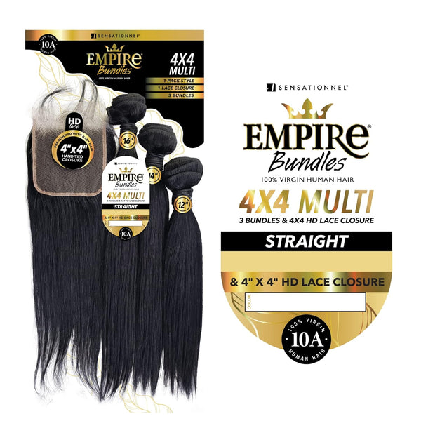 SENSATIONNEL - EMPIRE 10A BUNDLES 4X4 CLOSURE MULTI PACK STRAIGHT (HUMAN)