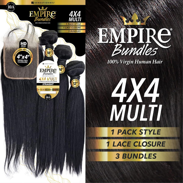 SENSATIONNEL - EMPIRE 10A BUNDLES 4X4 CLOSURE MULTI PACK STRAIGHT (HUMAN)