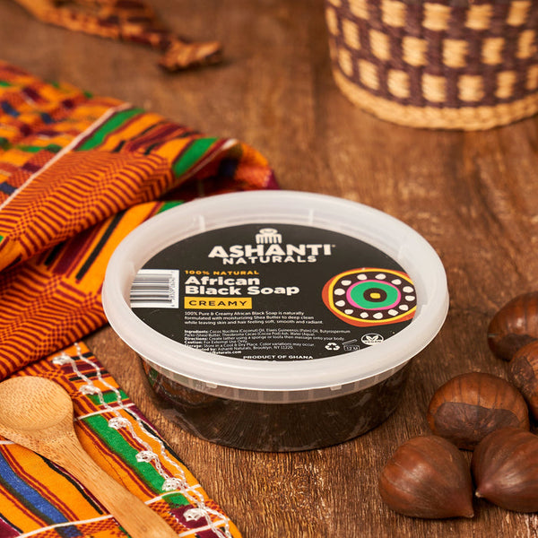 ASHANTI - 100% NATURAL AFRICAN BLACK SOAP CREAMY