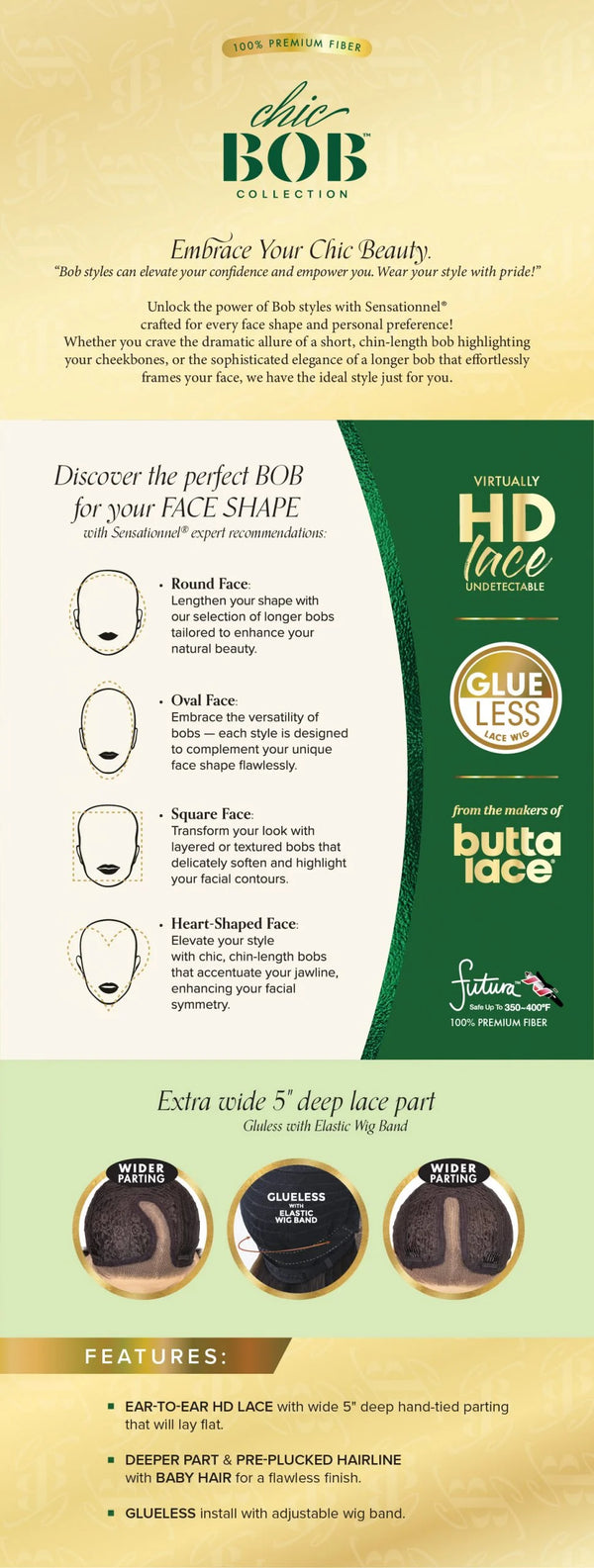 SENSATIONNEL - BUTTA CHIC BOB LACE WIG - BOB UNIT 6
