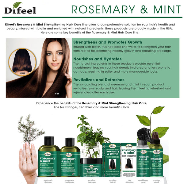 Difeel - Rosemary & Mint Infused W/ Biotin Shampoo & Conditioner