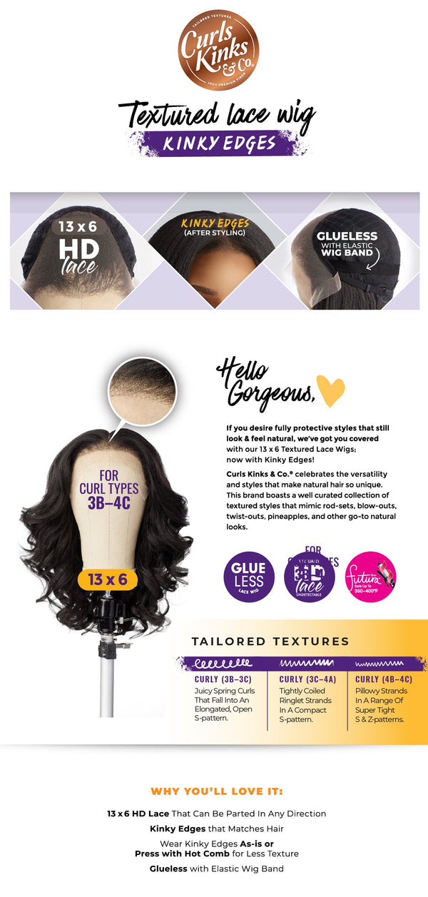 SENSATIOINNEL - KINKY EDGE 13X6 LACE WIG - KINKY BODY WAVE 18 (CK&CO)