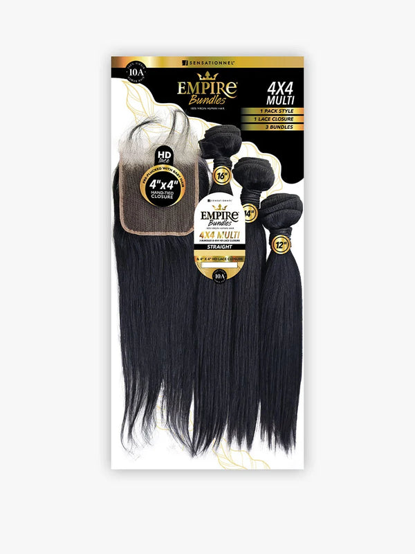 SENSATIONNEL - EMPIRE 10A BUNDLES 4X4 CLOSURE MULTI PACK STRAIGHT (HUMAN)