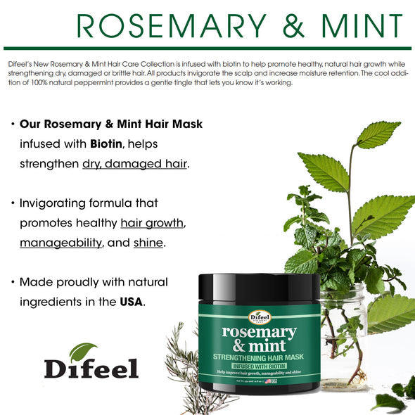 Difeel - Rosemary & Mint Strengthening Hair Mask With Biotin