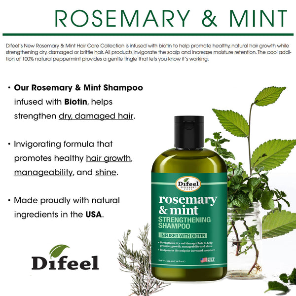 Difeel - Rosemary & Mint Hair Strengthening Shampoo With Biotin