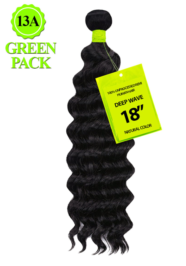 GREEN PAC - 13A Unprocessed Remi Hair DEEP WAVE (HUMAN)
