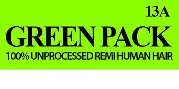 GREEN PAC - 13A 100% UNPROCESSED REMI HUMAN HAIR STRAIGHT