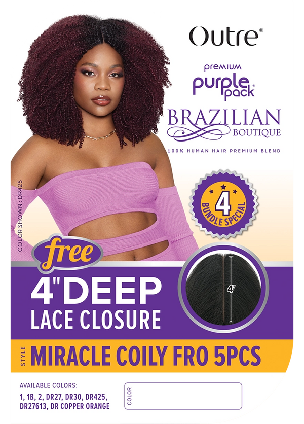 OUTRE - PURPLE PACK BOUTIQUE - MIRACLE COILY FRO 5PCS