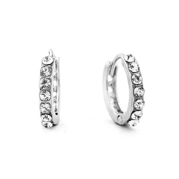 JOY JEWELRY - Silver Huggies Hoop Earrings