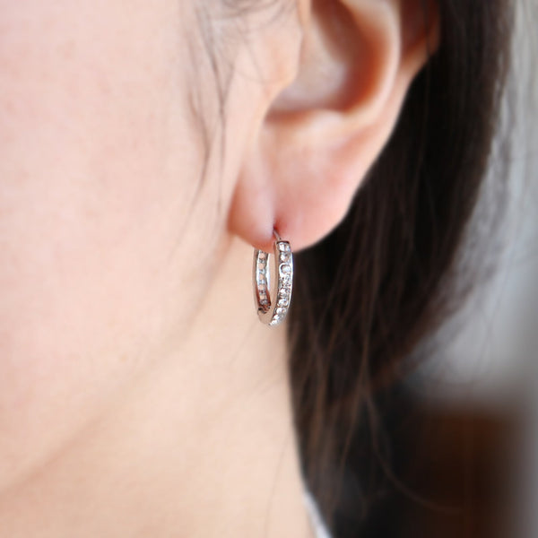 JOY JEWELRY - Silver Huggies Hoop Earrings