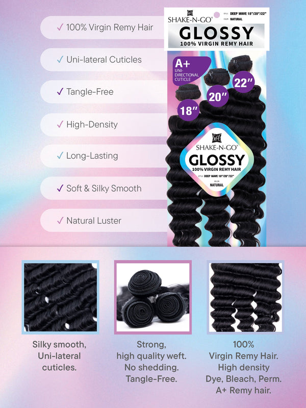 GLOSSY - 100% VIRGIN HUMAN DEEP WAVE BUNDLE