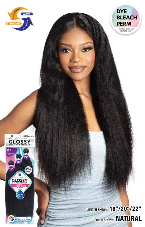 GLOSSY - 100% VIRGIN HUMAN WET & WAVY LOOSE WAVE BUNDLE