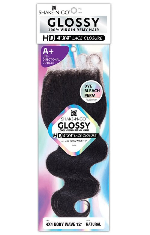GLOSSY - UH 4X4 BODY WAVE LACE CLOSURE (HUMAN)