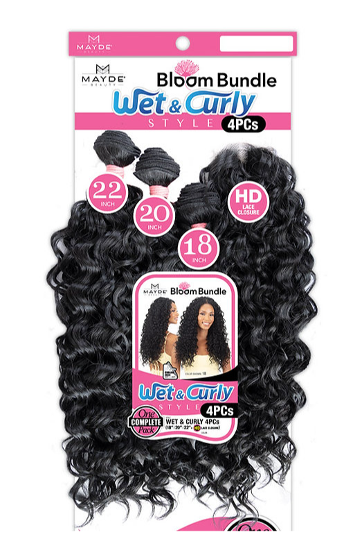 MAYDE - BLOOM BUNDLE WET & CURLY 4PCS (18"20"22"+CL)