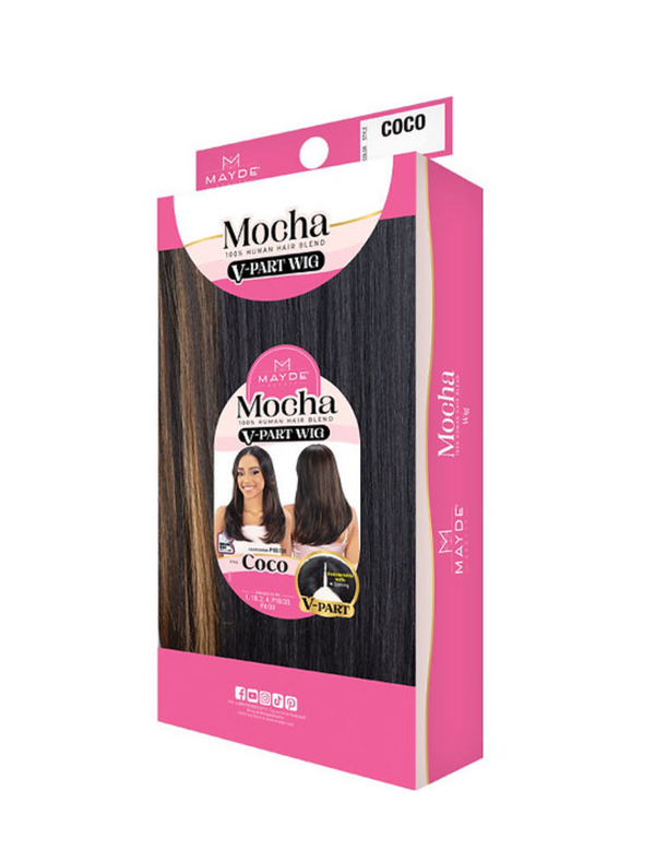 MAYDE - MOCHA HUMAN HAIR BLEND V PART WIG COCO