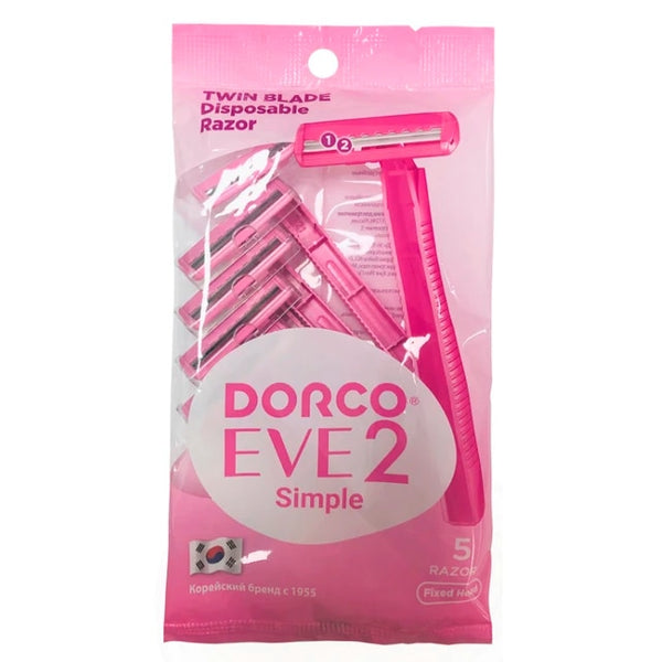 DORCO - 5 TWIN BLADE DISPOSABLE RAZORS PINK