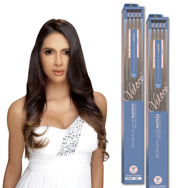 EVE HAIR - VELOCE 100% VIRGIN HUMAN REMY HUMAN I-TIP SILKY STRAIGHT 18"