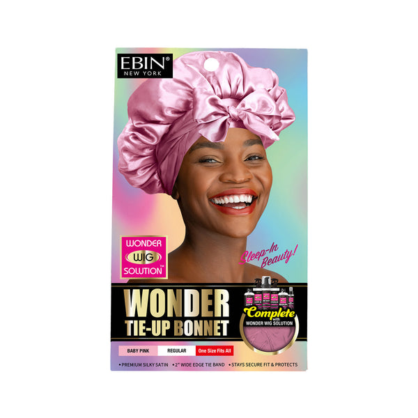 EBIN - WONDER WIG SOLUTION TIE UP BONNET REGULAR BABY PINK