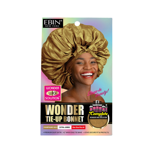 EBIN - WONDER WIG SOLUTION TIE UP BONNET EXTRA JUMBO CHAMPAGNE GOLD