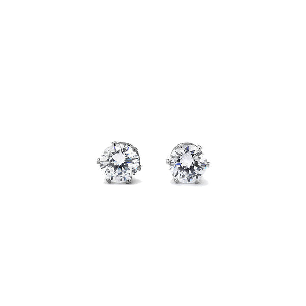 JOY JEWELRY - Silver Cubic Zirconia Stud Earrings (X0)