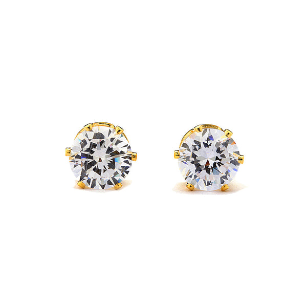 JOY JEWELRY - Gold Cubic Zirconia Stud Earrings (Y07)
