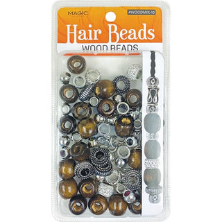 MAGIC COLLECTION - Hair Beads Wood Beads #WOODMIX-10
