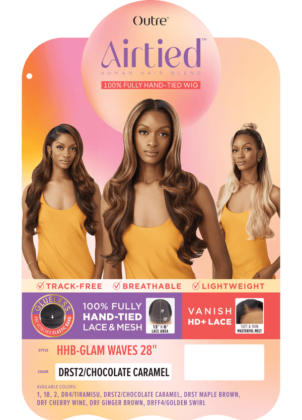 OUTRE - AIRTIED 100% FULLY HAND-TIED WIG - HHB - GLAM WAVES 28"