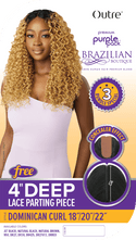 OUTRE - PURPLE PACK BRAZILIAN BOUTIQUE - DOMINICAN CURL 18"20"22" + DEEP LACE PARTING CLOSURE