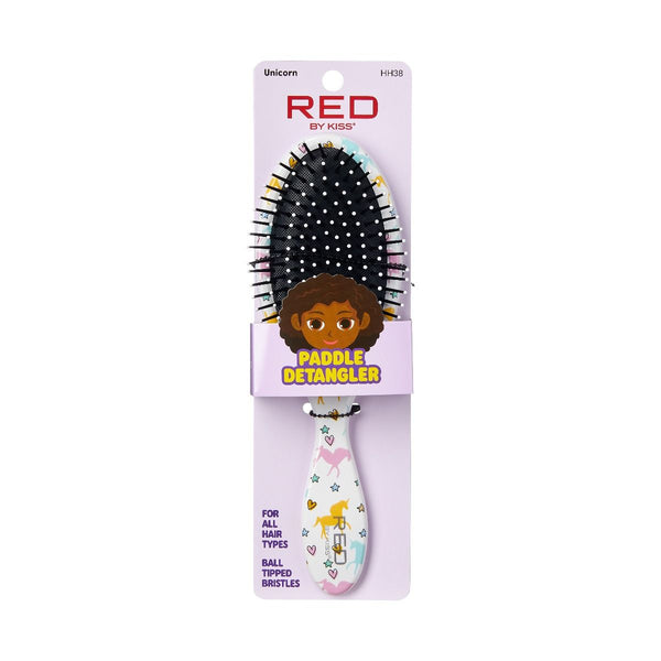 KISS - RED DESIGNED PADDLE BRUSH UNICORN
