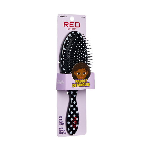 KISS - RED DESIGNED PADDLE BRUSH POLKA DOTS