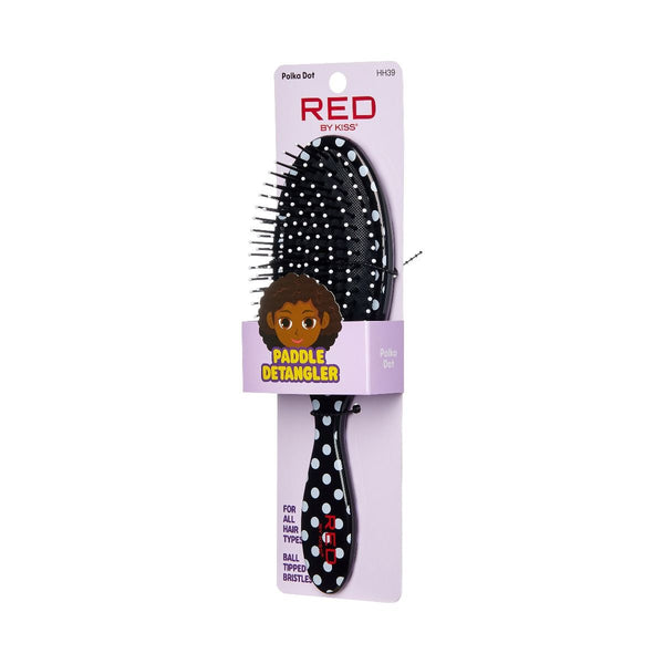 KISS - RED DESIGNED PADDLE BRUSH POLKA DOTS