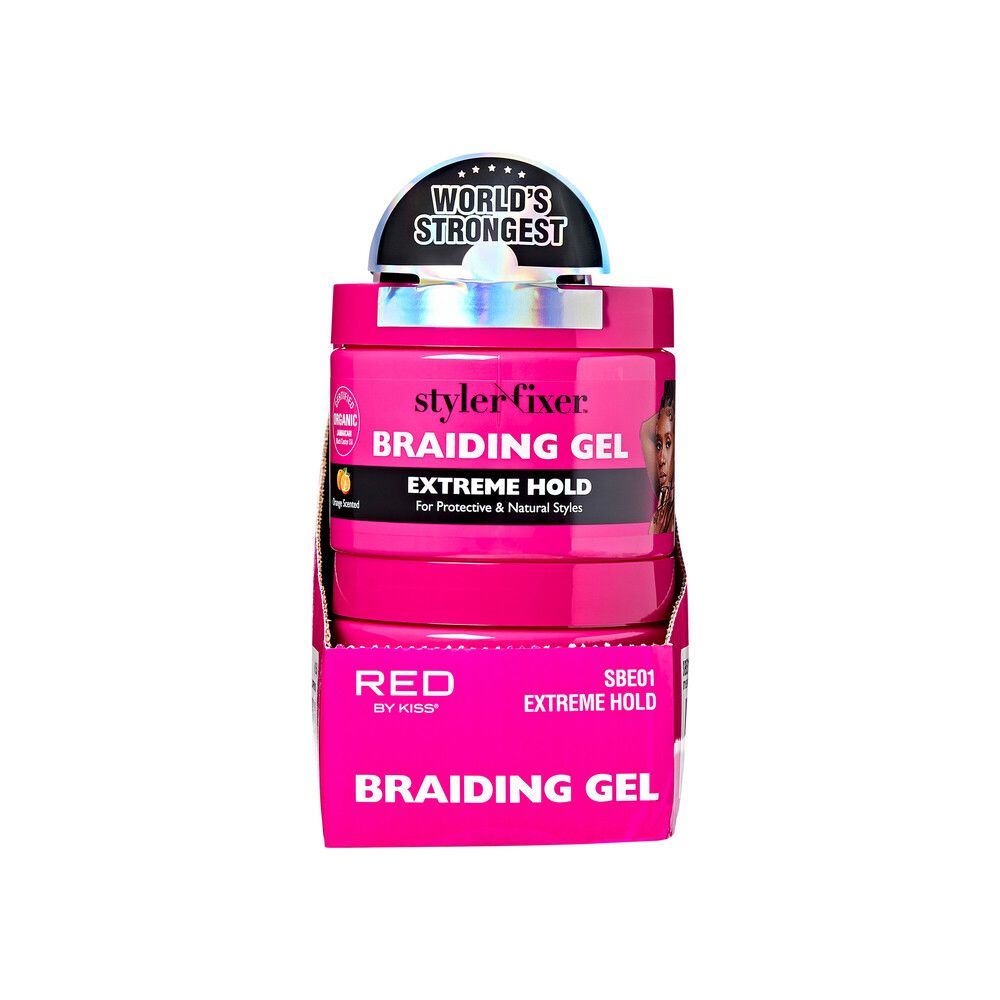 KISS COLORS & CARE Braiding Hair Gel, Level 8 Extreme Hold, 6 oz. 
