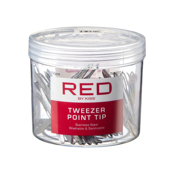KISS - RED TWEEZER POINT TIP 1PC