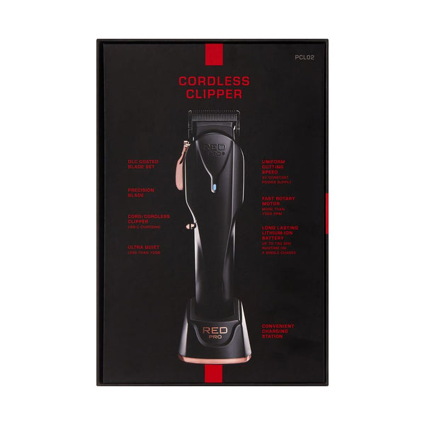 KISS - RED PRO CORDLESS CLIPPER MATT BLACK