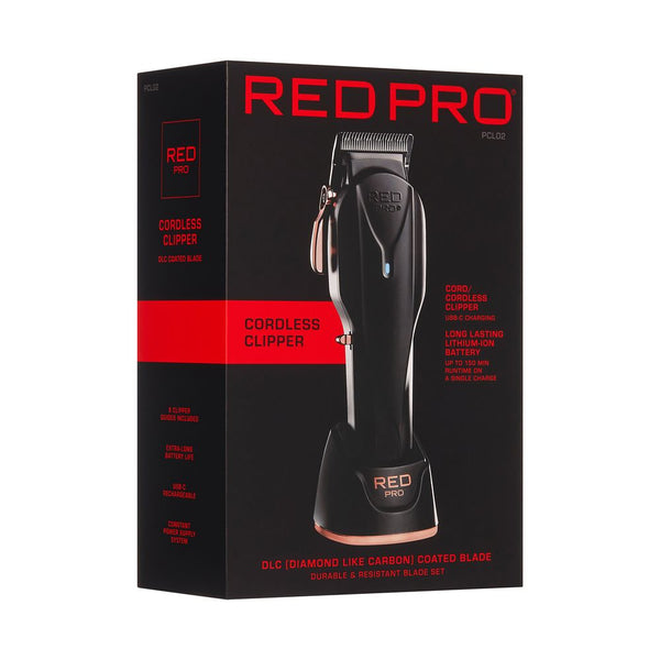 KISS - RED PRO CORDLESS CLIPPER MATT BLACK