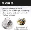 Jerome Russell - Hair & Body Glitter Color Spray SILVER