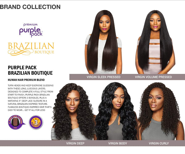 OUTRE - HH PURPLE PACK BRAZILIAN BOUTIQUE-VIRGIN SLEEK PRESSED 18"20"22" (BLENDED)