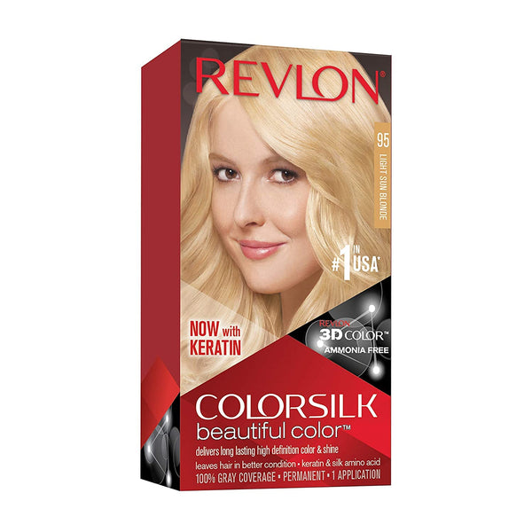 REVLON - COLORSILK Beautiful Color Permanent Hair Dye Kit 95 LIGHT SUN BLONDE