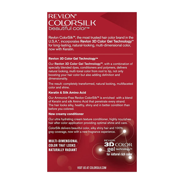 REVLON - COLORSILK Beautiful Color Permanent Hair Dye Kit 51 LIGHT BROWN