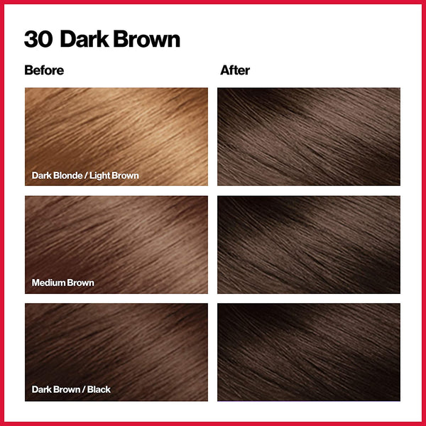 REVLON - COLORSILK Beautiful Color Permanent Hair Dye Kit 30 DARK BROWN