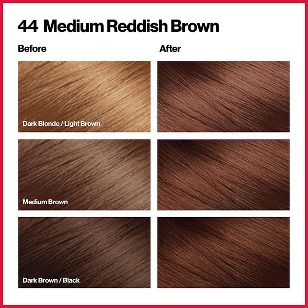 REVLON - COLORSILK Beautiful Color Permanent Hair Dye Kit 44 MEDIUM REDDISH BROWN