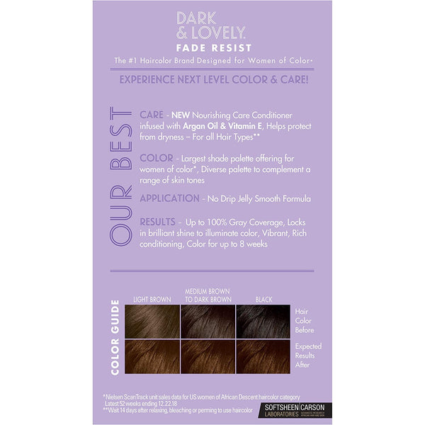 SoftSheen Carson - Dark & Lovely Fade Resist Permanent Hair Dye Kit #391 (BROWN CINNAMON)