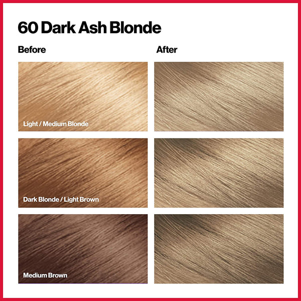 REVLON - COLORSILK Beautiful Color Permanent Hair Dye Kit 60 DARK ASH BLONDE